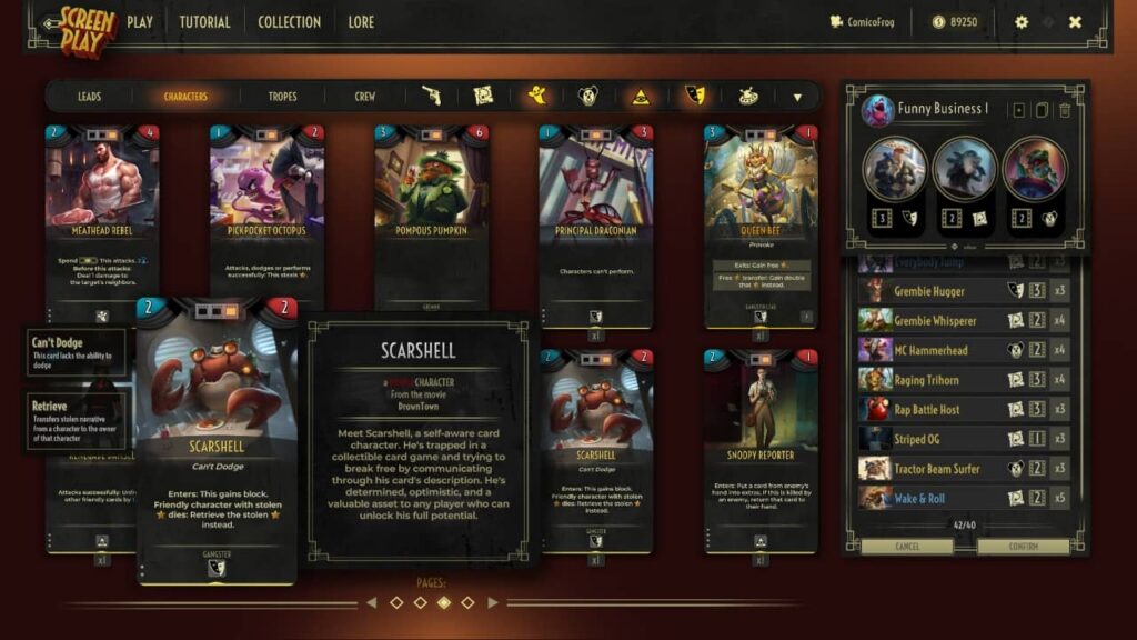 Screenplay CCG Early Access - Roster