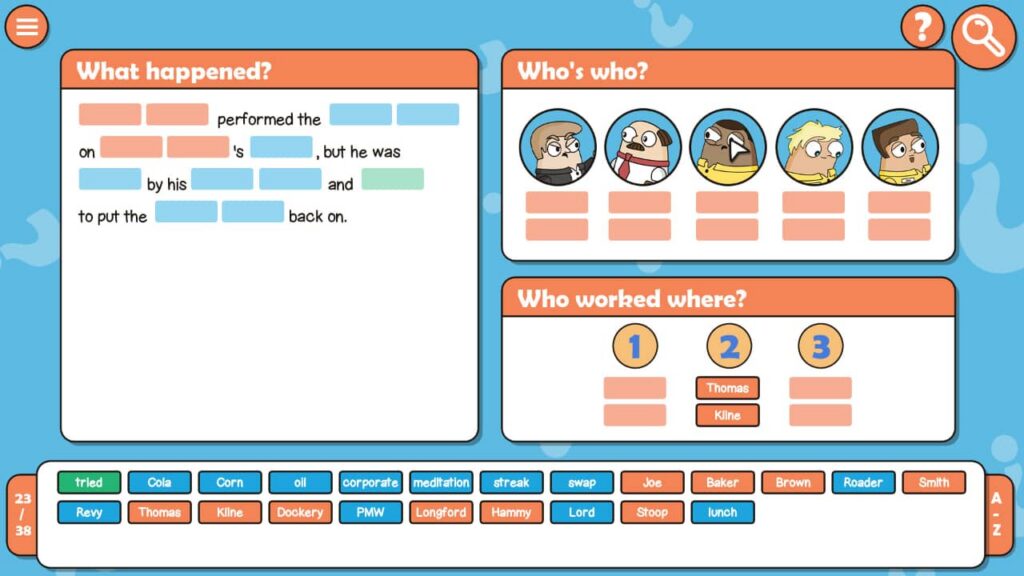 The Case of the Worst Day Ever Review - Fill in the blanks