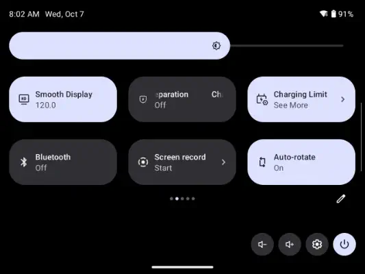 Nova quicksettings